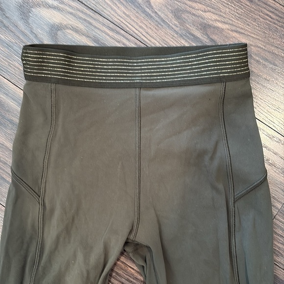 Olive Green Women's Leggings by Lululemon (size 2) - Picture 2 of 5
